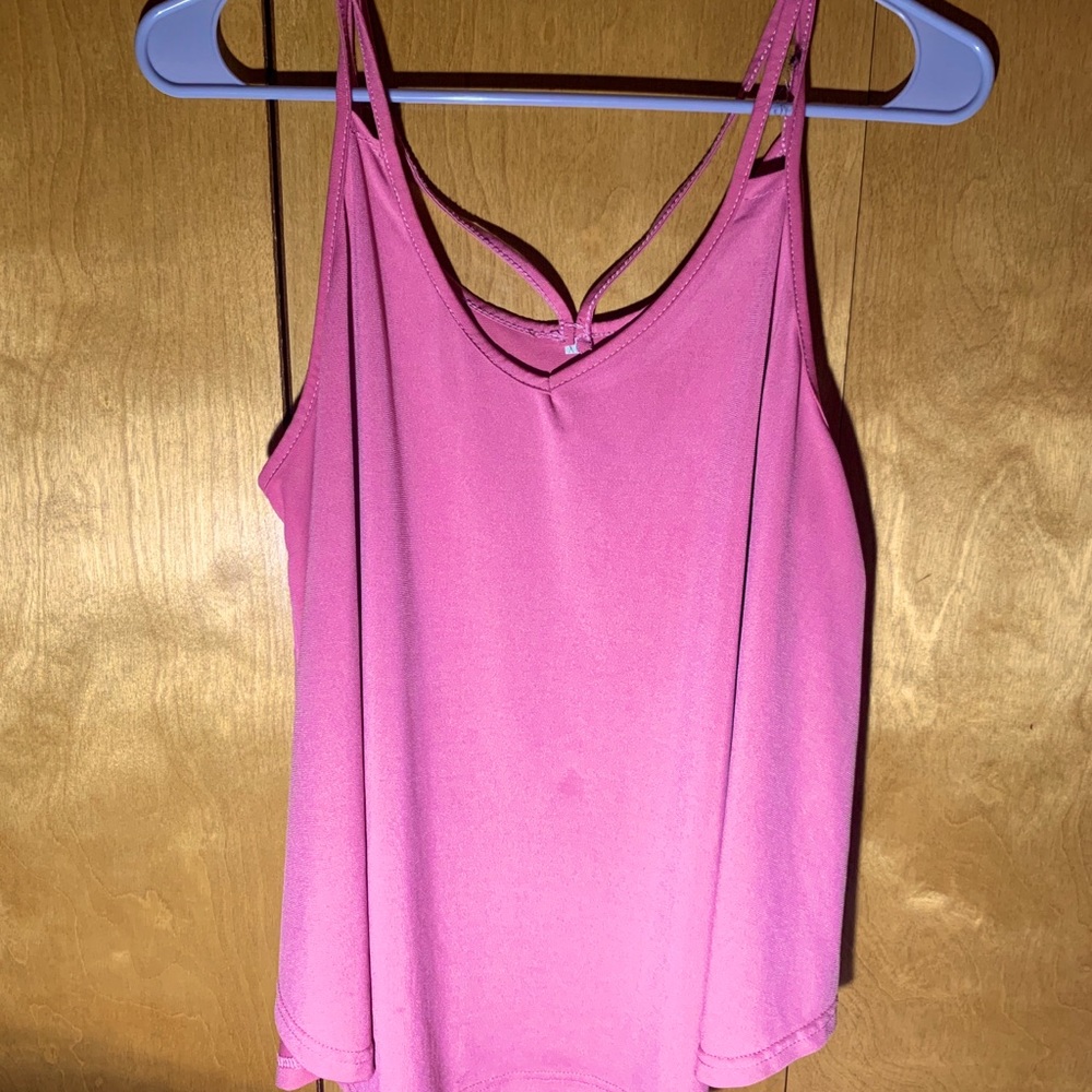 Pink String Back Tank Top